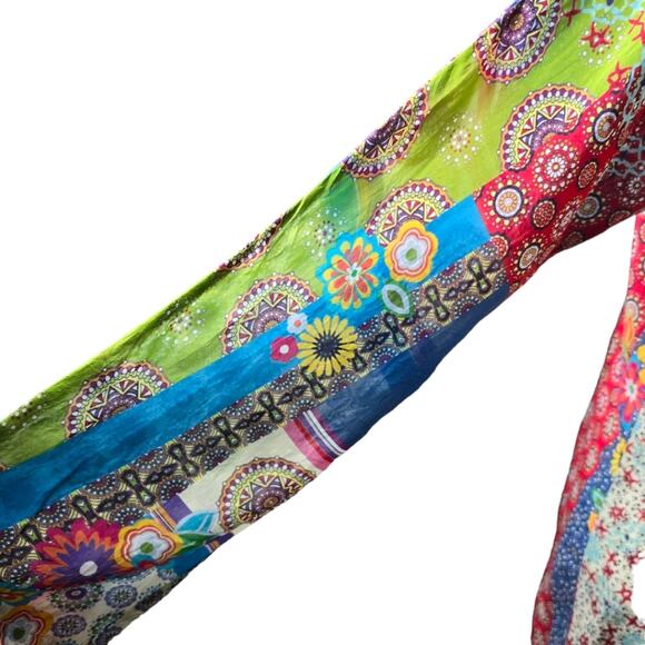 Johnny Was Patchwork Cupra Rayon Tunic Multi Color Size S - Picture 6 of 9